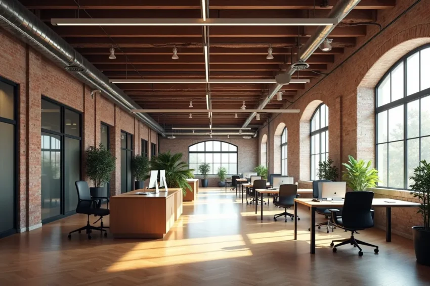 office renovation transforming older facility into modern workspace