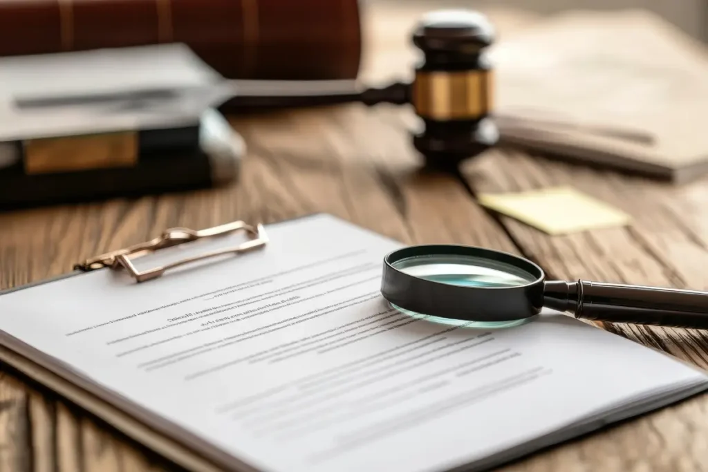 law gavel and document