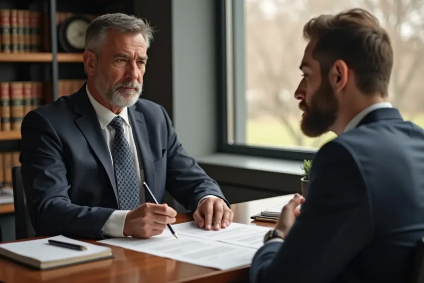 lawyer working with their client