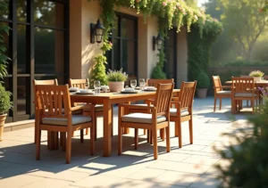 outdoor dining set space