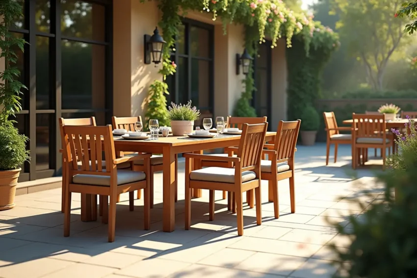 outdoor dining set space