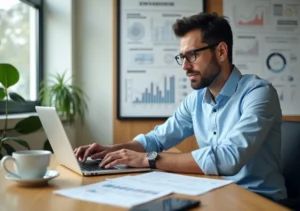 entrepreneur reviewing financing tools to expand growing e commerce business