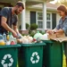 person recycling household items to save money and protect environment