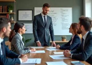 lawyer explaining legal protection and accountability concepts to concerned clients