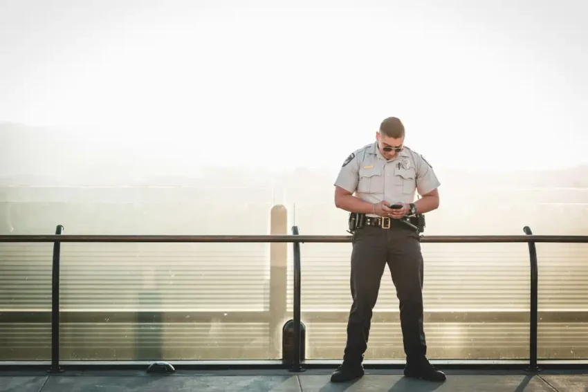 security guard keeping workplace safe