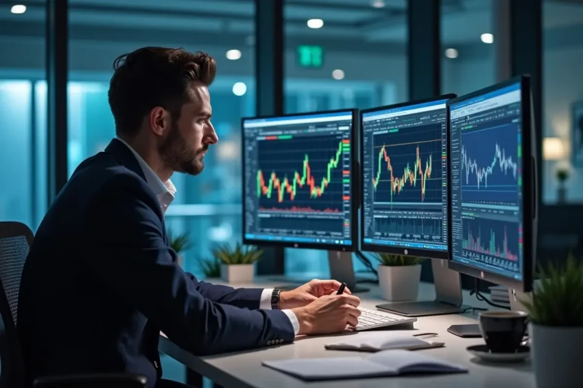 crypto investor analyzing market sentiment signals before buying tokens