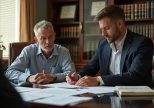 injured patient consulting lawyer about medical malpractice legal options