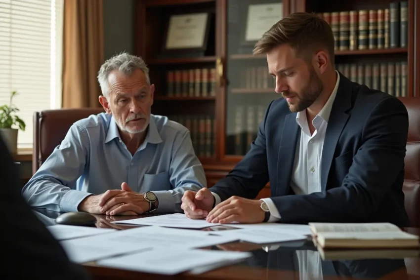 injured patient consulting lawyer about medical malpractice legal options