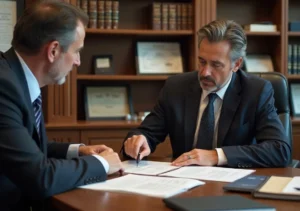 lawyer discussing negligent security case details with concerned client