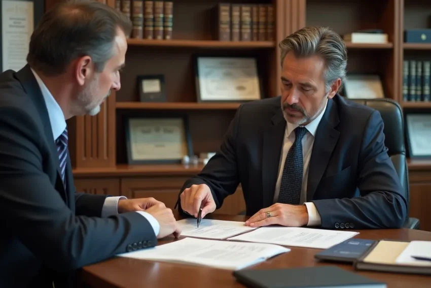 lawyer discussing negligent security case details with concerned client