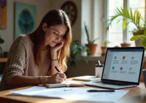 woman brainstorming story ideas with pinku ai creative assistant