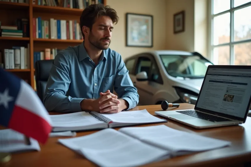 car accident victim learning about texas laws before filing claim