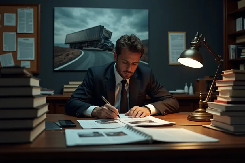 lawyer investigating federal violations in truck accident case evidence