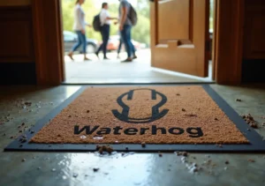 waterhog mat trapping dirt and moisture in busy high traffic entryways
