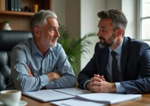 injured worker consulting with attorney about workers compensation claim