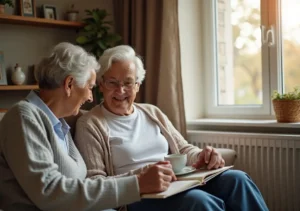 caregiver providing consistent compassionate support for senior at home