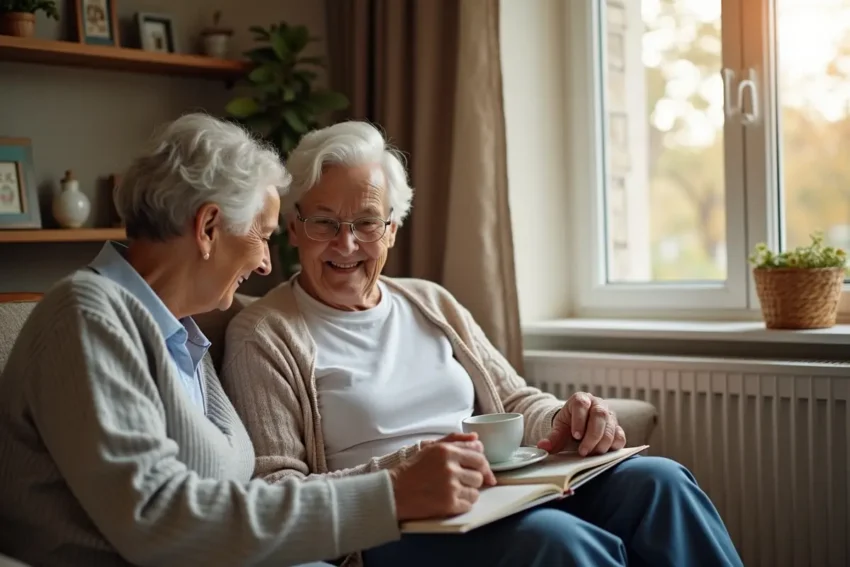 caregiver providing consistent compassionate support for senior at home