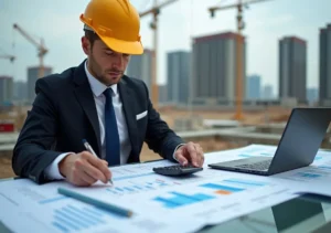 contractor calculating accurate estimates for commercial construction project costs
