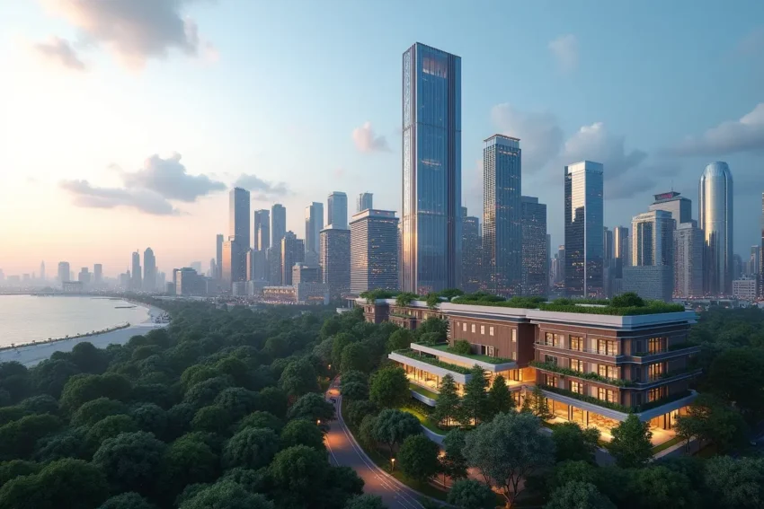 city skyline illustrating emerging real estate trends shaping future developments