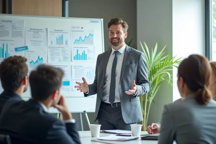 accountant explaining essential services to support growing business needs