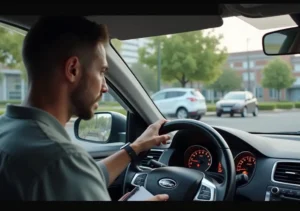 driver concerned about declining fuel efficiency while checking car performance