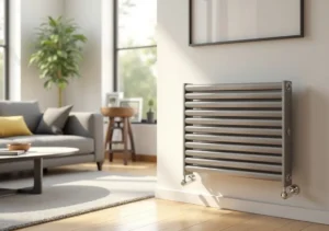 modern heating radiator in living room