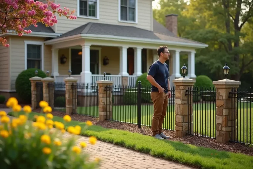 homeowner choosing ideal fencing style to enhance property’s curb appeal