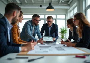 designer collaborating with product design agency to develop innovative solutions