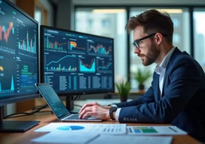 digital marketing expert analyzing performance data to drive measurable results