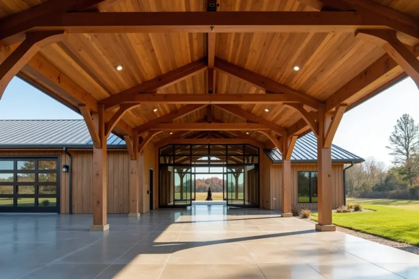 pole barn combining traditional craftsmanship with sleek contemporary architectural design