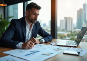 real estate investor analyzing key metrics to evaluate property operational health