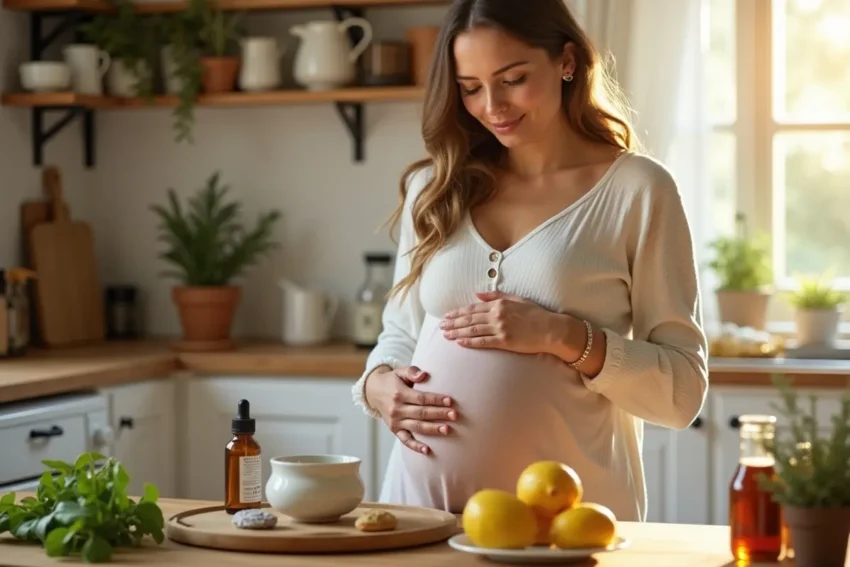 pregnant woman using safe home remedies to prevent seasonal flu