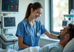 Respiratory Therapist treating the patient