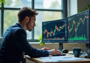 experienced crypto trader analyzing charts to plan profitable strategies