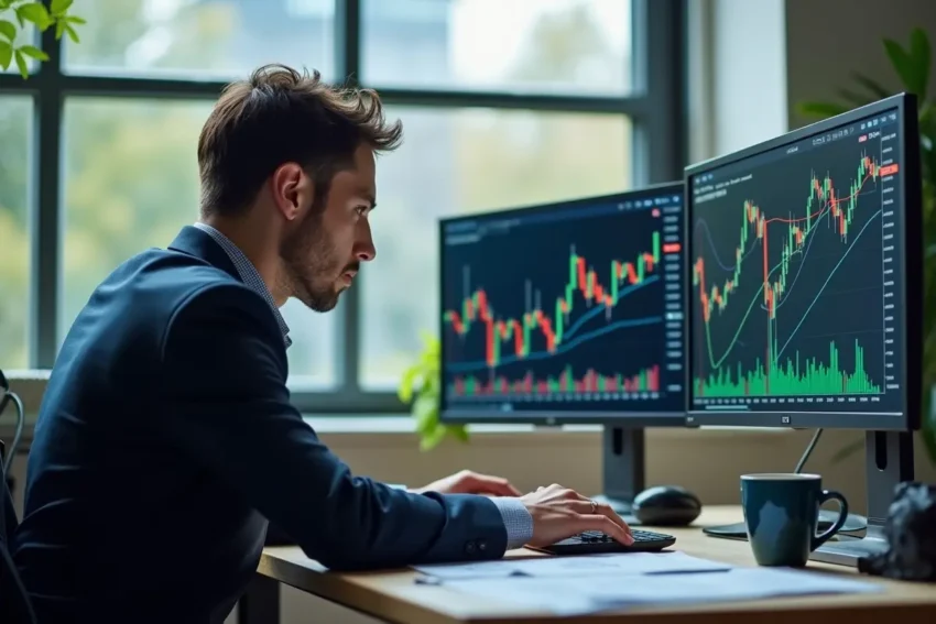experienced crypto trader analyzing charts to plan profitable strategies