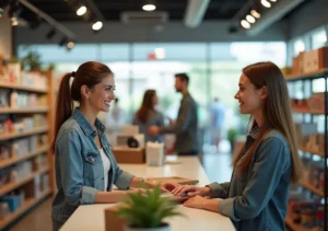 store owner improving customer experience through better layout and service