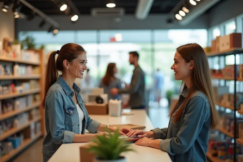 store owner improving customer experience through better layout and service