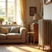 home heating radiator in cozy living room