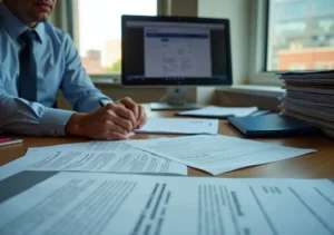 business owner reviewing medical marijuana compliance requirements in oklahoma