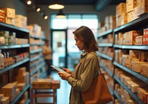 shopper selecting safe quality products from trusted local store