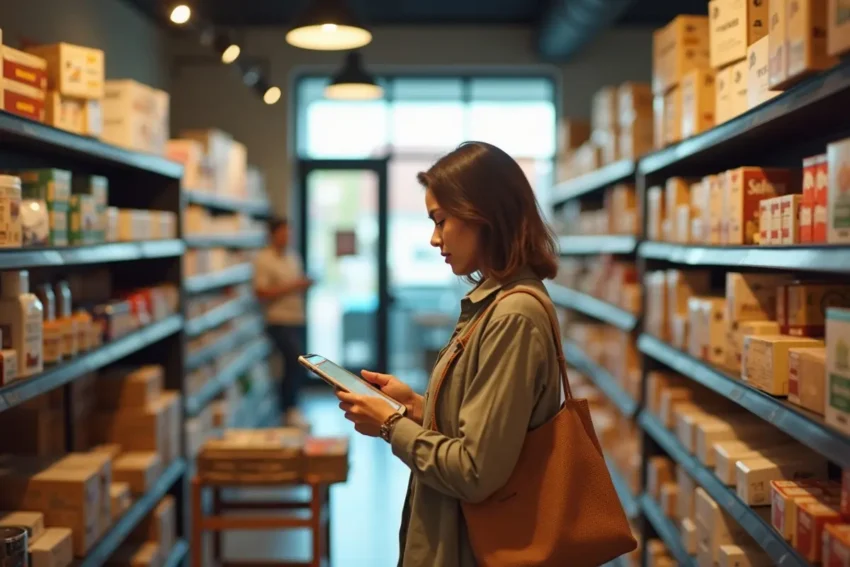 shopper selecting safe quality products from trusted local store
