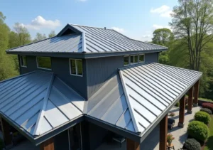 metal roofing panels installed on residential home