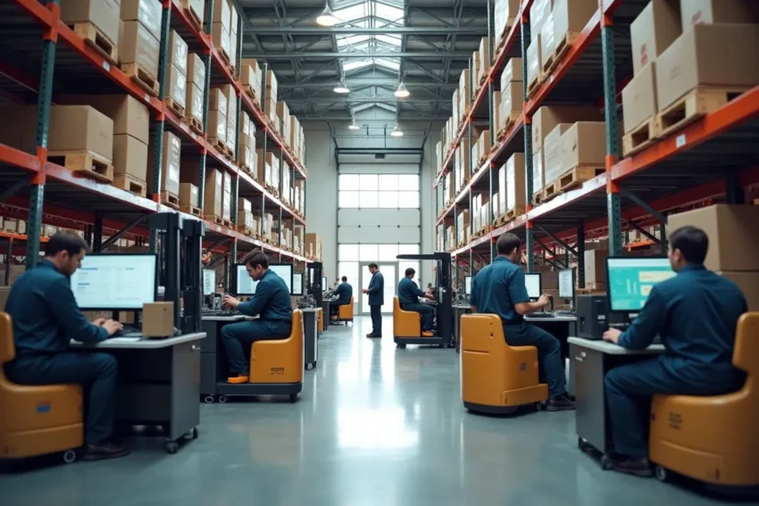 warehouse team improving operational output efficiency