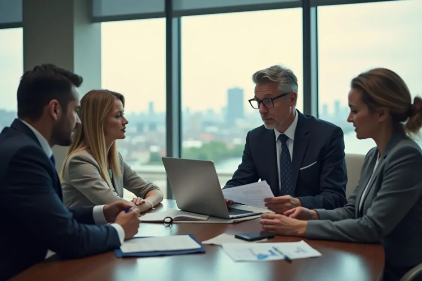 business broker advising client on buying or selling a business