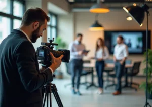 videographer producing high quality business promotional video