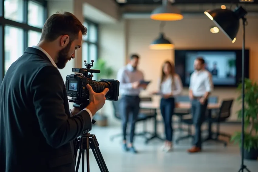 videographer producing high quality business promotional video