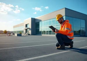 contractor inspecting commercial roof for maintenance needs