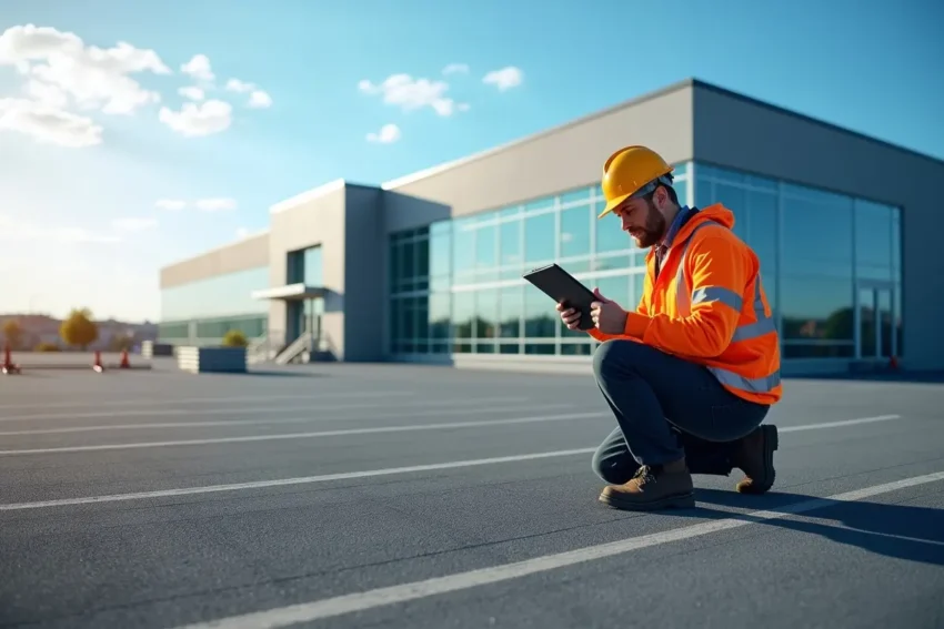 contractor inspecting commercial roof for maintenance needs