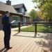 business owner upgrading deck area to increase property value