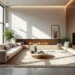 modern living room enhanced with stylish area rug decor